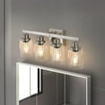 thumbnail image 2 of 24-Inch Modern 4-Light Bathroom Vanity Light with Brushed Nickel Finish & Clear Glass Shades – Moisture-Resistant, Energy-Efficient Lighting, Easy Wall Mount Installation (Bulbs Not Included), 2 of 9