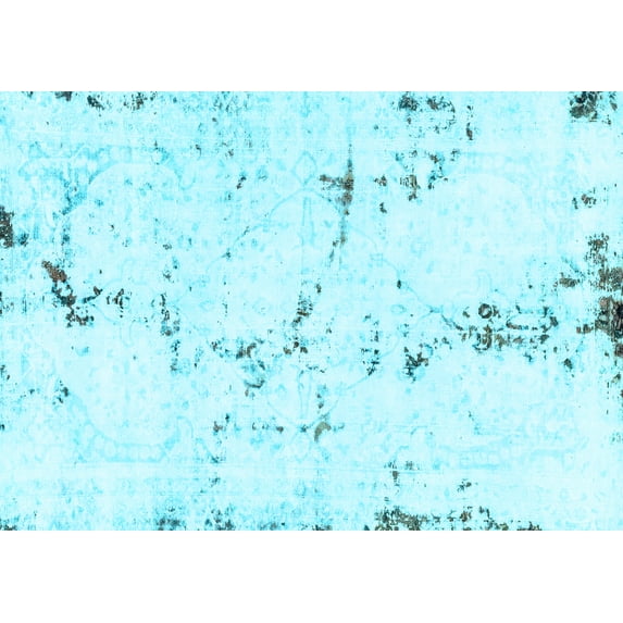 Ahgly Company Indoor Rectangle Abstract Light Blue Modern Area Rugs, 2' x 3'