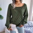 thumbnail image 5 of Women'S Casual Knitted Pullover Sweaters Long Sleeve Crew Neck Jumper Tops Green S, 5 of 10