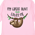 thumbnail image 4 of Inktastic My Great Aunt Loves Me Cute Sloth and Baby Boys or Girls Long Sleeve Toddler T-Shirt, 4 of 5