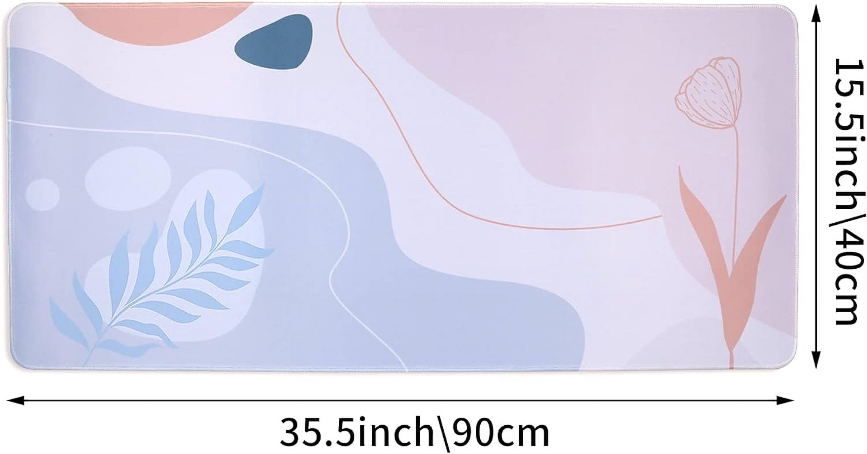 Extra Large Extended Gaming Desk Mat Non-Slip Rubber Pads Stitched Edges Mouse Pad 35.4 x 15.7 inch - Modern Abstract