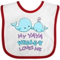 thumbnail image 3 of Inktastic My Yaya Whale-y Loves Me Boys or Girls Baby Bib, 3 of 4