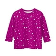 thumbnail image 3 of CCRFTGI Girls Tops 12-14 Ropa Ninas 10/12 Y 3/4 Length Sleeve Tween Girls Tops Crew Neck Polka Dot Print Shirt Spring Girls Size 14/16 Clothes Hot Pink 5-7 Years, 3 of 4