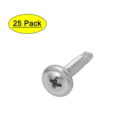 

Uxcell M4.2 x 25mm Metal Round Head Self Drilling Screws Bolts (25-pack)