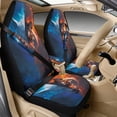 thumbnail image 2 of Xoenoiee Tiger Wolf Fire Pattern Car Seat Covers Full Set of 5/Seat Belt Pads/Car Armrest Cover, PU Leather Auto Accessories Interior Protector Universal Fit, 2 of 7