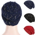 thumbnail image 1 of Travelwant Womens Cotton Beanie Lace Turban Soft Sleep Cap Chemo Hats Fashion Slouchy Hat, 1 of 2