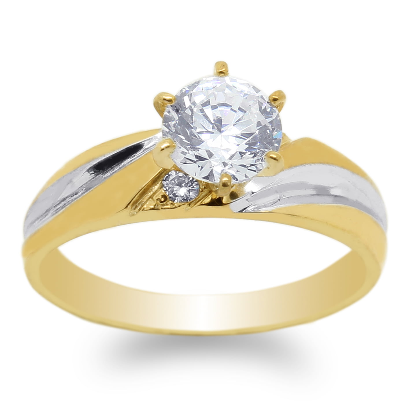 9ct Yellow Gold Solid Ladies Solitaire CZ Ring 10mm *All Sizes Available* NEW