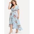 thumbnail image 3 of Vestido maxi bohemio alto bajo asimétrico de cintura de mujer Adepaton WRMH-239-10, 3 of 5