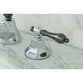 thumbnail image 4 of Kingston Brass NS4463AL Water Onyx widespread lavatory faucet with brass pop-up drain, chrome finish with black nickel trim, 4 of 6