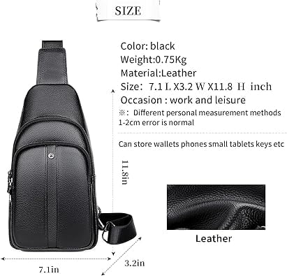 FSD.WG Men's Multi-Functional Sling Bag Water-resistant Crossbody Bag for Commute Travel L