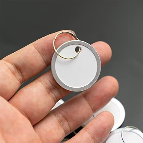 180 Pieces Metal Rim Tags Key Tags Round Paper Tags with Metal Rings for Car Keys and Door Keys,White