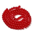 thumbnail image 3 of 1strand Baking Painted Imitation Jade Glass Round Bead Strands Red 8.5~9mm Hole: 1.5mm about 105pcs/strand 31.8 inch, 3 of 4