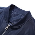 thumbnail image 4 of SWSMCLT Men's Bomber Jackets Casual Lightweight Sports Active Thin Coat Full Zip Fashion Flight Running Outwear Long Sleeve Navy Small, 4 of 5