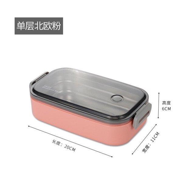 Fiambrera de acero inoxidable 304 para adultos y niños, fiambrera portátil de 1/2 capas para microondas, contenedores de almacenamiento de alimentos Bento xuanjing unisex