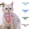 thumbnail image 2 of Pet Triangle Scarf - Creative Pattern - Mini Bells Design - Breathable Polyester - Cat Cartoon Print Saliva Towel - Pet Accessories, 2 of 8