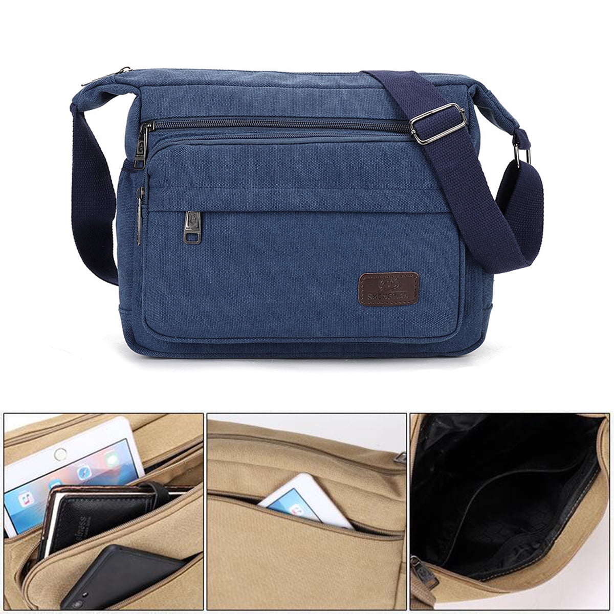Mens canvas messenger bag uk sale
