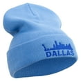 thumbnail image 4 of Dallas City Skyline Embroidered 12 Inch Long Knitted Beanie - Sky Blue OSFM, 4 of 5