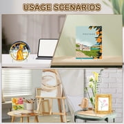 Uxcell 4.5 Inch Acrylic Plate Display Stand, 2 Pack Medium Clear Easel Plate Holder Picture Stands for Display Frames Card Picture CD Book Challenge Coin(Square Tripod)