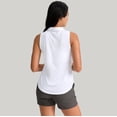 thumbnail image 4 of Womens Summer Tops Athletic Curved Collar Half Zip Breathable Sleeveless Tennis Top Shirts for Women White M, 4 of 8