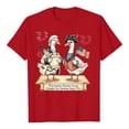 thumbnail image 4 of T Shirts for Womens Short Sleeve Crewneck Tops Cartoon Print Casual Summer Fun Daily Tees Red XL, 4 of 6