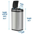 thumbnail image 6 of iTouchless 13 Gallon Pet-Proof Sensor Trash Can with AbsorbX Odor Filter System, Stainless Steel Kitchen Garbage Bin Prevents Dogs and Cats Getting in, Battery (not Included) or AC Adapter (Optional), 6 of 6