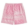 thumbnail image 1 of Men's Boho Summer Board Shorts with Drawstring Waist and Paisley Print for Beach and Pool, 1 of 2
