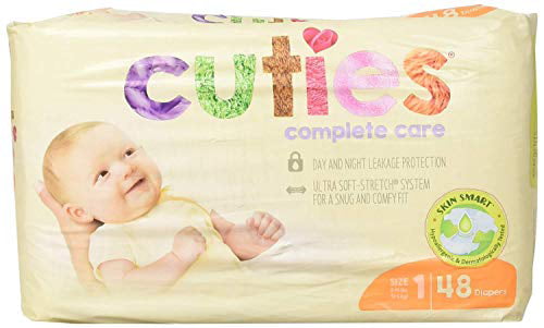 CCC01 Pack of 48 Cuties Complete Care Baby Diaper 8 to 14 lbs. SIZE 1 