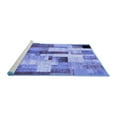 thumbnail image 2 of Ahgly Company Machine Washable Indoor Square Patchwork Blue Transitional Area Rugs, 4' Square, 2 of 4