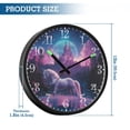 thumbnail image 3 of Voice Activated Clock with Glow Light 12 Inch Large Silent Wall Clock Battery Operated for Home Decor White Unicorn and Castle, 3 of 8