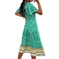thumbnail image 3 of Skksst Bohemian Women Ethnic Style Ruffle Sleeve Dress, 3 of 5