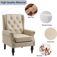 thumbnail image 4 of Homefun Mid Century Chair PU Leather Accent Armchair Tufted Button Back Rivet Trim Ergonomic Design Modern Living Room Bedroom Home Office Seating Furniture, 4 of 8
