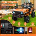 thumbnail image 4 of Farmdex 24V 2 Seater Ride on Car, 4WD/2WD Switchable Car Truck with Remote Control, Powered 800W Motors Ride on Toys for Kids, Colorful LED Head Lights, Bluetooth, MP3, Orange, 4 of 11