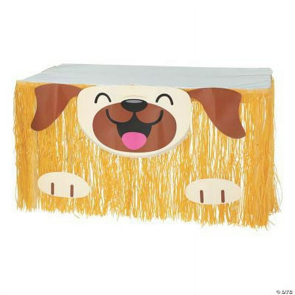 Dog Party Fringe Table Skirt, Birthday, Party Supplies, 1 Piece