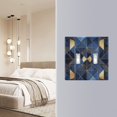 thumbnail image 4 of Yayeee Toggle Light Switch Wall Plate 2-Gang 4.56"x4.48" Decorative Outlet Cover, Blue Geometric Pattern, 4 of 7