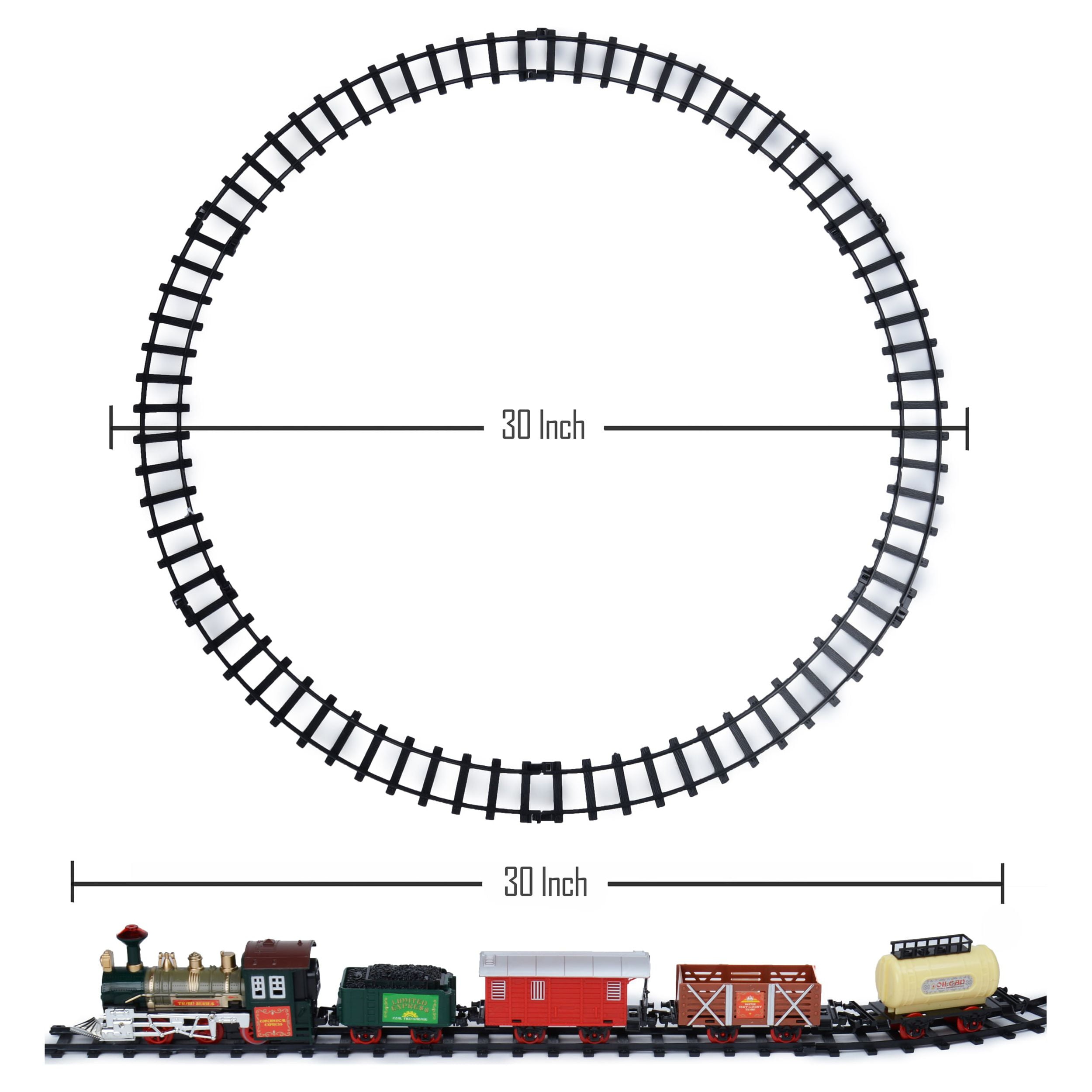 Toy Train Set for Kids, Battery Operated Train with Sounds and Lights, Santa Claus Christmas Holiday Train for Under The Tree, Great Gift Idea for Boys Girls Toddlers