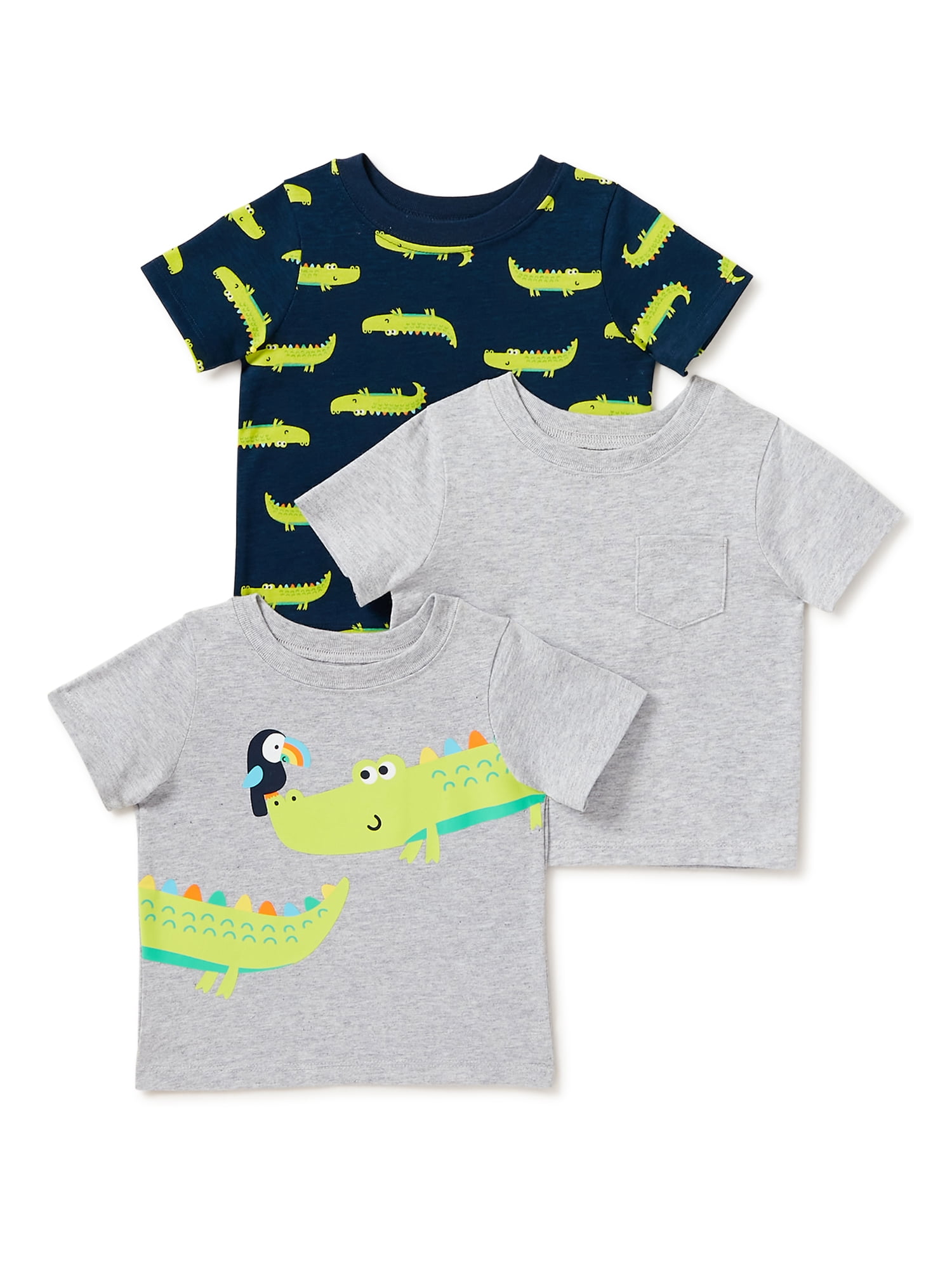 Garanimals Short Sleeve Graphic Regular T-Shirt Multipack, 3-Pack, Sizes 0/3-24 Months