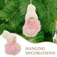 thumbnail image 3 of Mini colgante adorable de muñeco de nieve de 10x8cm, colgante de bola de Navidad para decoración de árbol de Navidad, color rosa, 3 of 5