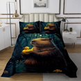 thumbnail image 1 of Erosebridal Funny Capybara Duck Coverlet Set Twin, Animal Theme Bedding Set, Ultra Soft 2pcs, 1 of 5