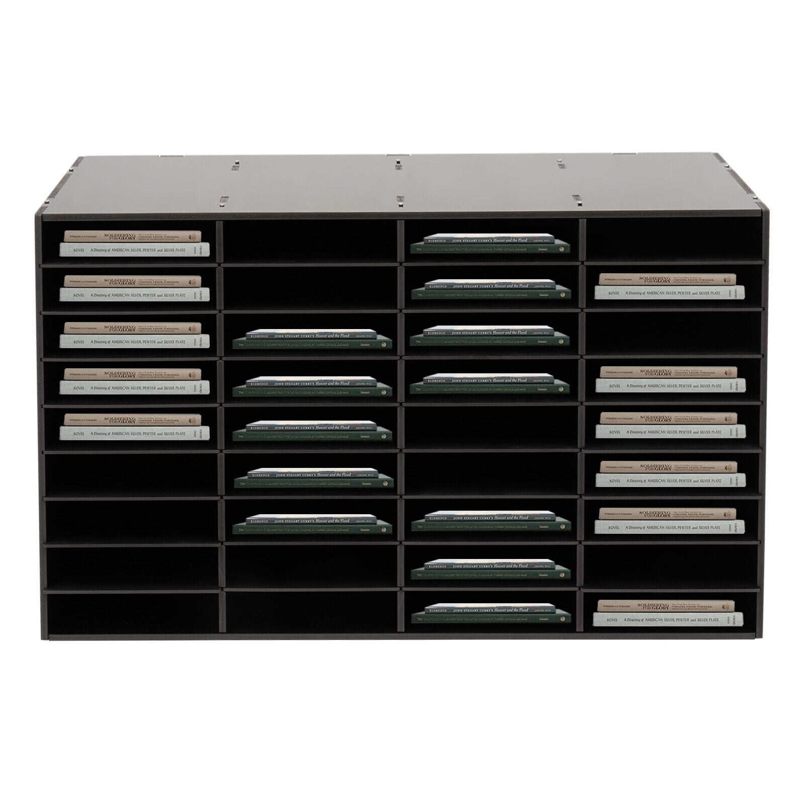 Desktop File Holder, Office Mailbox 36-compartment Literature Organizer Black Literature Organizer, 39.4*11.8*24in