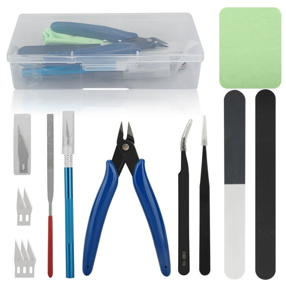 TSV Portable Professional Gundam Model Tools Kit, Modeler Basic Tools Craft Set, Metal and ABS, 0.43lb, 9 Piece