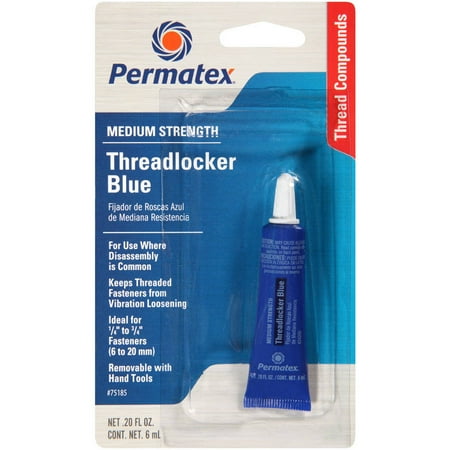 - Permatex Medium Strength Threadlocker, Blue - 75185