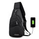 thumbnail image 5 of Sywqhk Bolso De Pecho De Tela Oxford Para Hombre, Con Cremallera, Informal, Cruzado, Para Teléfono, Para Cinturón (Negro) Sywqhk Para estrenar, 5 of 6