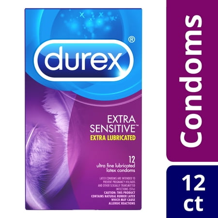 Durex Extra Sensitive and Extra lubricated, Ultra-Fine Latex Condoms - 12 Condoms