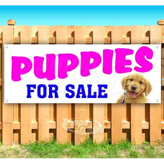 Puppies For Sale 13 oz Vinyl Banner With Metal Grommets