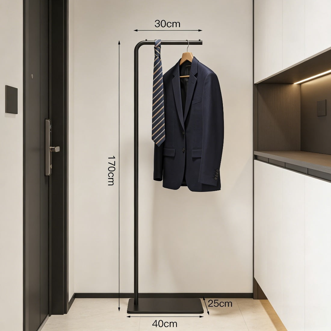 Metal Coat Rack with Storage Shelf, Sturdy Freestanding Clothes Hanger for Entryway & Office Use
