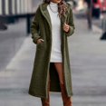 thumbnail image 2 of Women's Hooded Long Overcoat Winter Warm Outerwear Open Front Cardigan Style Jacket, 2 of 8