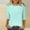 A05-Light Blue, variant on Zysthvn Summer Tops for Women 3/4 Sleeve Casual Tshirts for Women Loose Fit Lightweight Solid Crew Neck