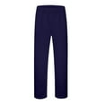 thumbnail image 3 of Men's Sweatpants Casual Loungewear Cotton Pajama Yoga Pants Open Bottom Straight Leg Male Sweat Pants with Pockets, Navy, Size S, 3 of 8