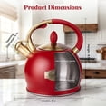 thumbnail image 6 of SUSLAS 2.64 qt Stainless Steel Whistling Tea Kettle for Stovetop, Red Vintage Tea Pot, 6 of 9