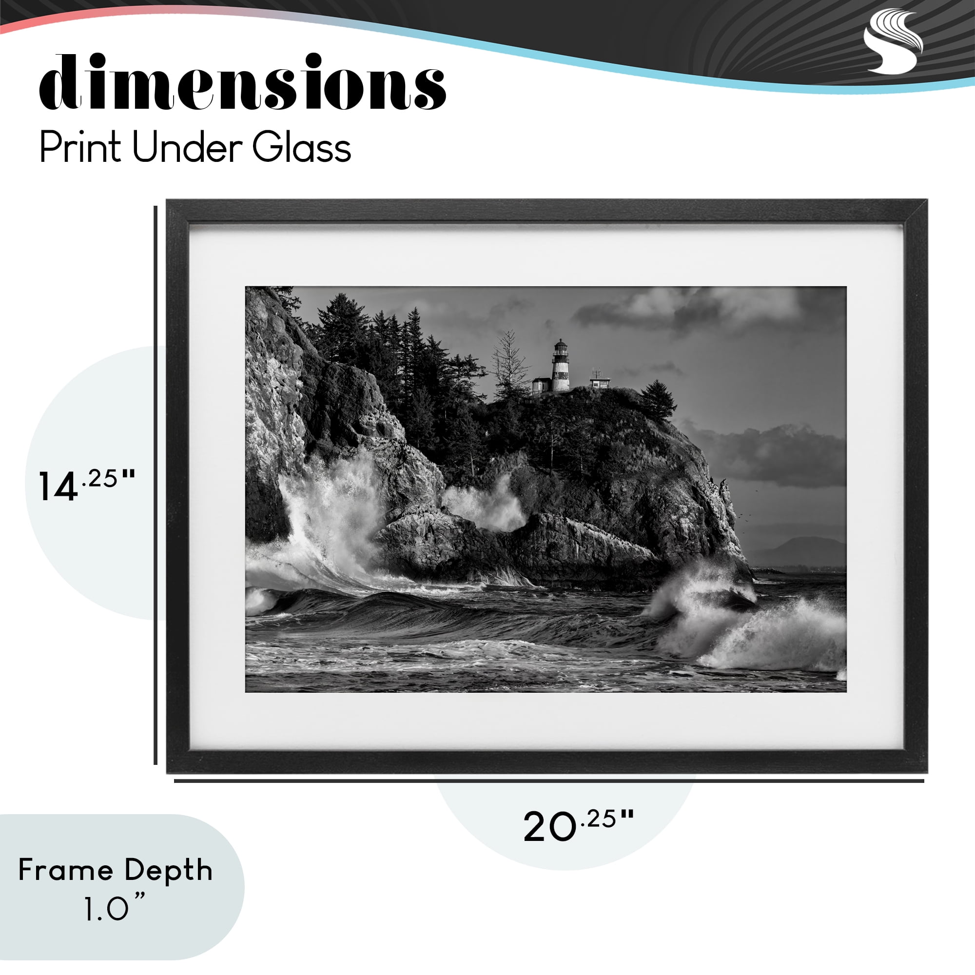 Stupell Industries Rising Tide at Cape Black Framed Print Under Glass, design by Rick Berk